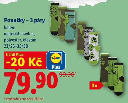 Ponožky - 3 páry, balení
