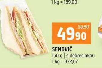 SENDVIČ 150 g s debrecinkou