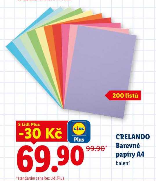 CRELANDO Barevné papíry A4