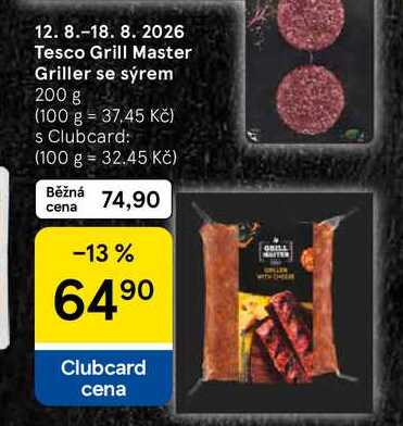 Tesco Grill Master Griller se sýrem, 200 g 