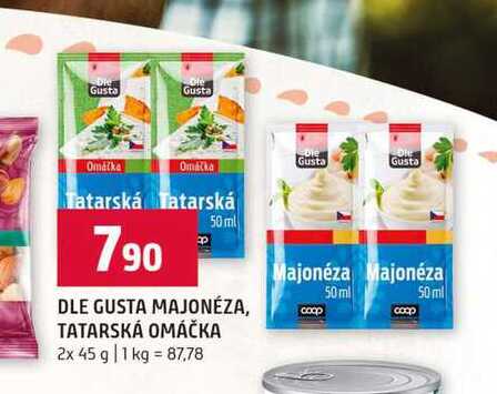 DLE GUSTA MAJONÉZA, TATARSKÁ OMÁČKA 2x 45 g