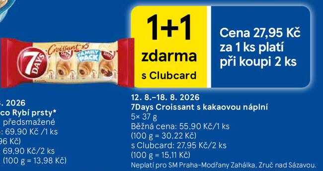 7Days Croissant s kakaovou náplní, 5x 37 g 