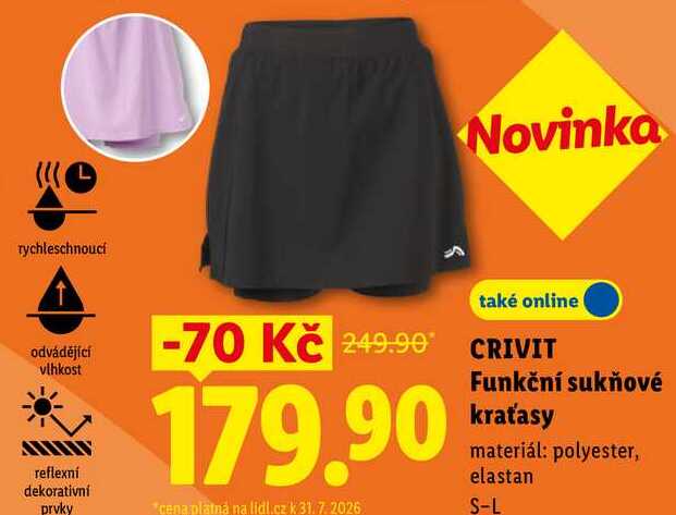 CRIVIT Funkční sukňové kraťasy 