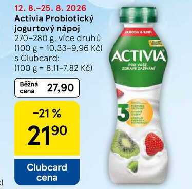 Activia Probiotický jogurtový nápoj, 270-280 g 