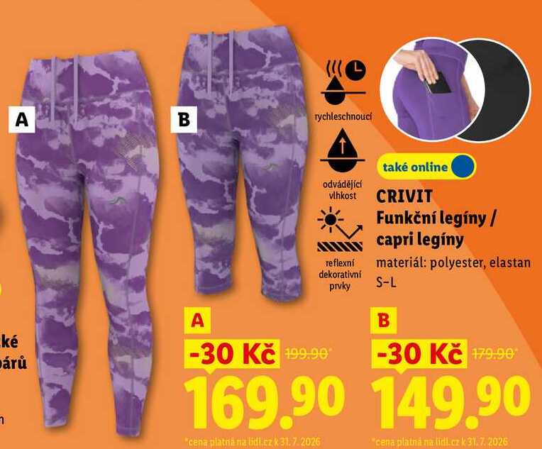 CRIVIT Funkční legíny/capri legíny  