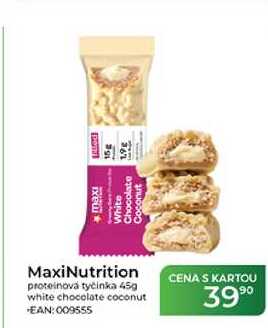 MaxiNutrition proteinová tyčinka 45g white chocolate coconut 