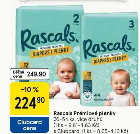 Rascals Prémiové plenky, 26-54 ks, více druhů