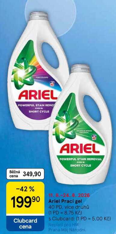 Ariel Prací gel, 40 PD Tesco
