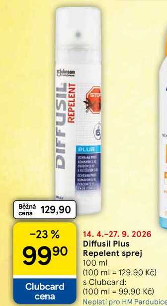 Diffusil Plus Repelent sprej, 100 ml Tesco