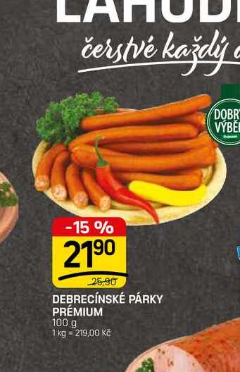 DEBRECÍNSKÉ PÁRKY PRÉMIUM 100 g