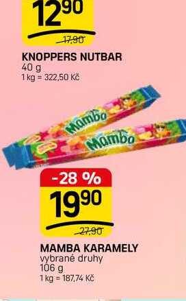MAMBA KARAMELY vybrané druhy 106 g