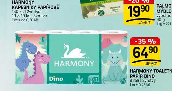 HARMONY TOALETN PAPÍR DINO 8 rolí | 3vrstvý