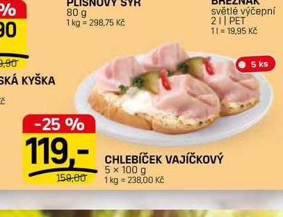 CHLEBÍČEK VAJÍČKOVÝ 5 x 100 g