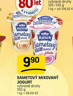 SAMETOVÝ MIXOVANÝ JOGURT vybrané druhy 150 g