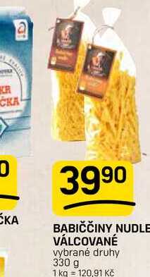 BABIČČINY NUDLE VÁLCOVANÉ vybrané druhy 330 g 