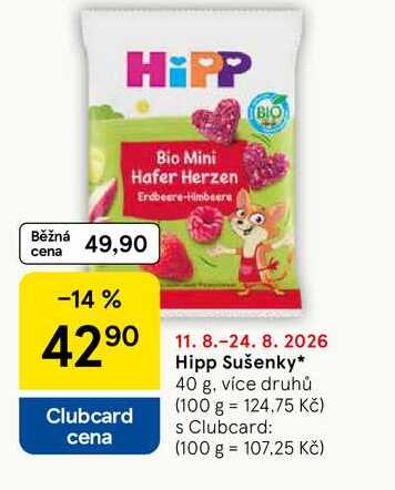 Hipp Sušenky, 40 g, více druhů Tesco