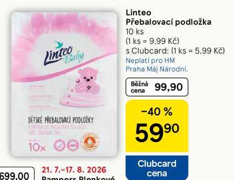 Linteo Přebalovací podložka, 10 ks