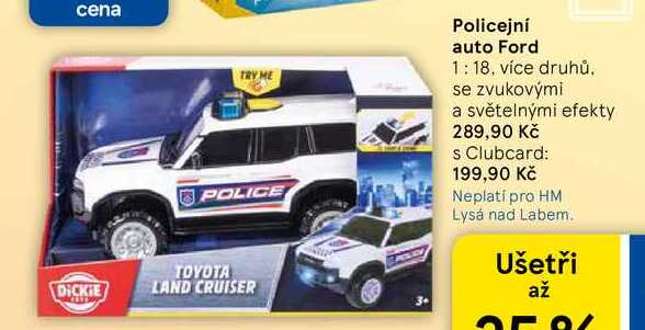 Policejní auto Ford, 1:18, více druhů. se zvukovými a světelnými efekty  
