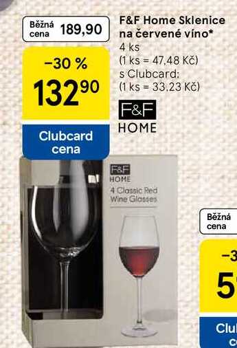 F&F Home Sklenice na červené víno, 4 ks