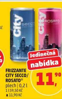 FRIZZANTE CITY SECCO/ ROSATO plech, 0,2 l