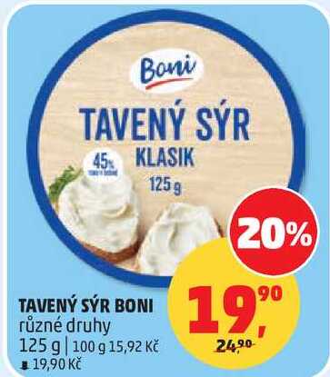 TAVENÝ SÝR BONI různé druhy, 125 g