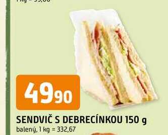 SENDVIČ S DEBRECÍNKOU 150 g balený
