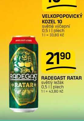 RADEGAST RATAR světlý ležák 0,5l plech