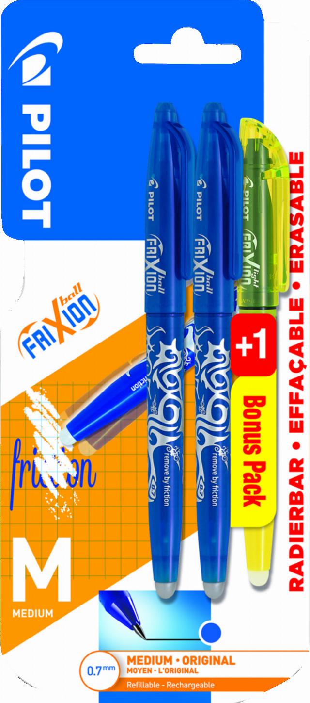 PILOT Psací sada 2xFriXion Roller+zvýrazňovač