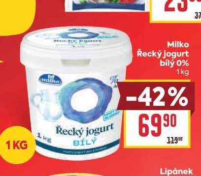 Milko Řecký jogurt bílý 0% 1kg