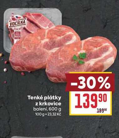 Tenké plátky z krkovice balení, 600 g