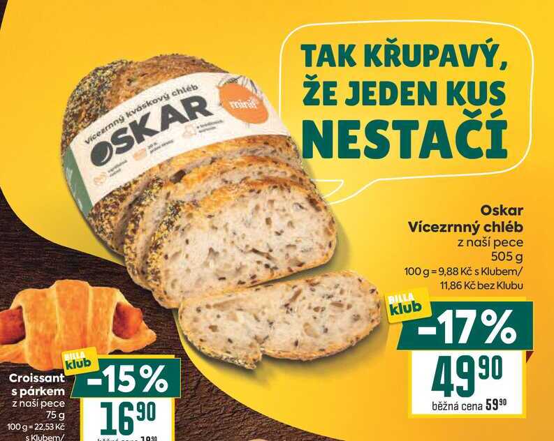 Oskar Vícezrnný chléb z naší pece 505 g