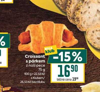Croissant s párkem z naší pece 75 g
