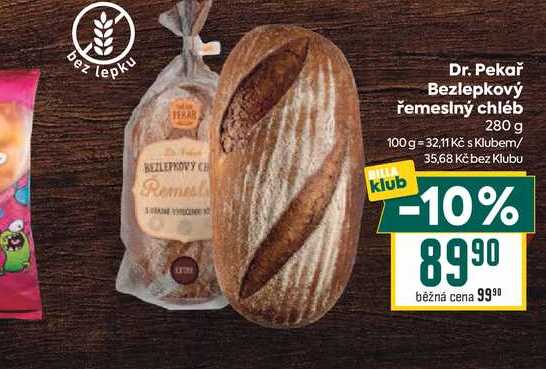 Dr. Pekař Bezlepkový řemeslný chléb 280 g