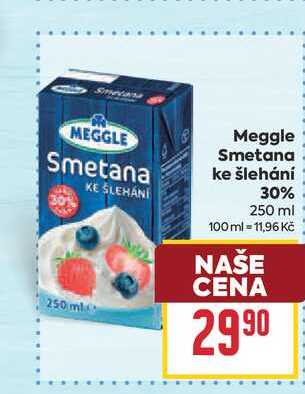 Meggle Smetana ke šlehání 30% 250 ml