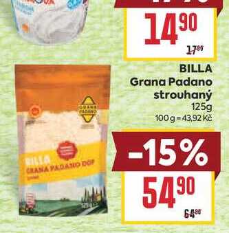 BILLA Grana Padano strouhaný 125g