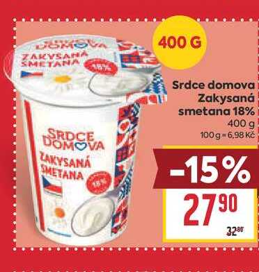 Srdce domova Zakysaná smetana 18% 400 g
