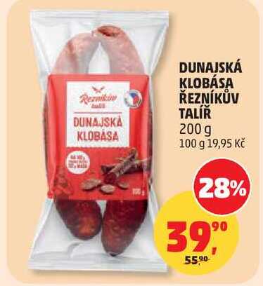 DUNAJSKÁ KLOBÁSA ŘEZNÍKŮV TALÍŘ, 100 g