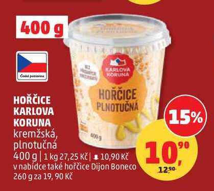 HOŘČICE KARLOVA KORUNA kremžská, 400 g