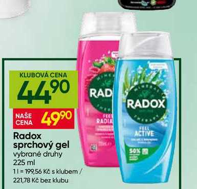 Radox sprchový gel vybrané druhy 225 ml