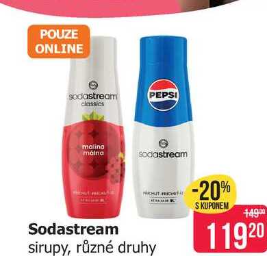Sodastream sirupy, různé druhy