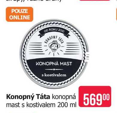Konopný Táta konopná mast s kostivalem 200 ml 