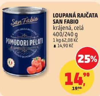 LOUPANÁ RAJČATA SAN FABIO krájená, celá 400/240 g