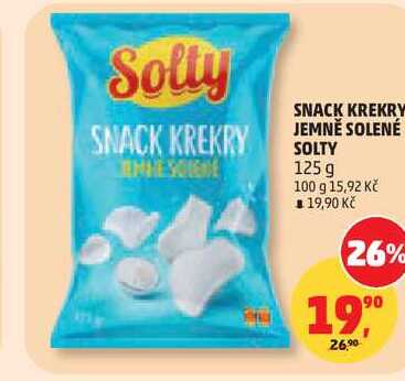 SNACK KREKRY JEMNĚ SOLENÉ SOLTY, 125 g