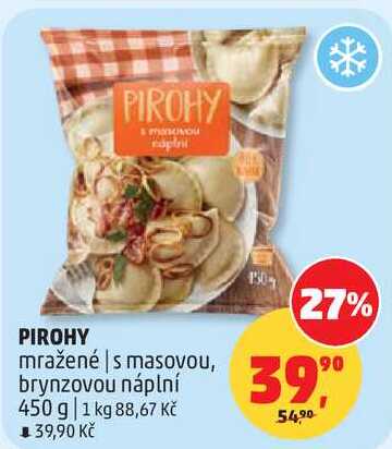PIROHY mražené s masovou, brynzovou náplní, 450 g
