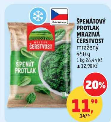 ŠPENÁTOVÝ PROTLAK MRAZIVÁ ČERSTVOST mražený, 450 g