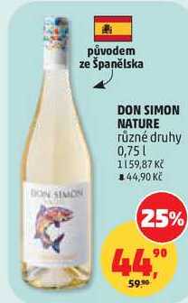 DON SIMON NATURE různé druhy, 0,75 l