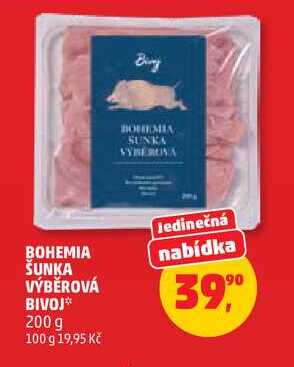 BOHEMIA ŠUNKA VÝBĚROVÁ BIVOJ, 200 g 