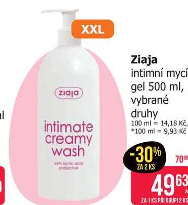 Ziaja intimní mycí gel 500 ml, vybrané druhy Teta drogerie