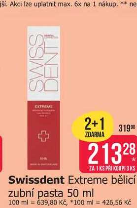 Swissdent Extreme bělicí zubní pasta 50 ml Teta drogerie