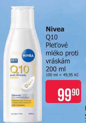 Nivea Q10 Pleťové mléko proti vráskám 200 ml Teta drogerie